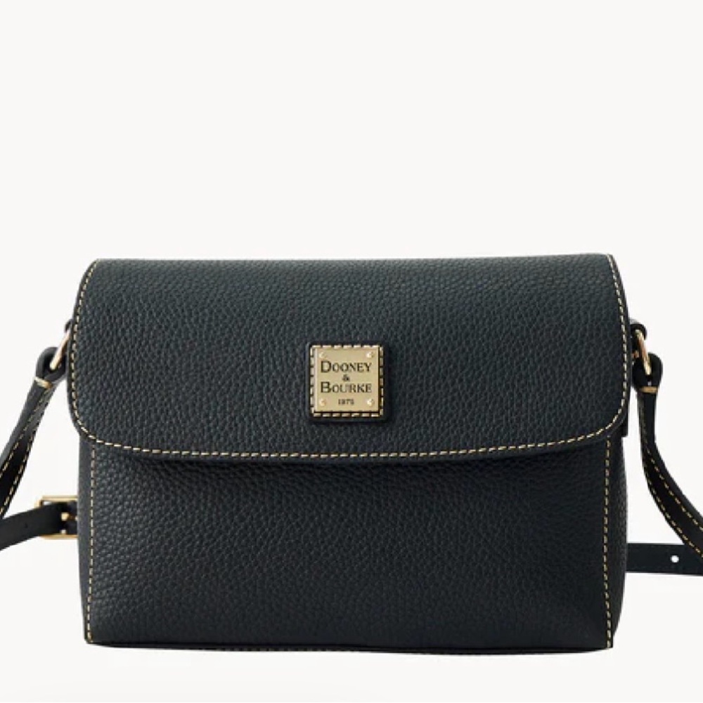 Dooney & Bourke Black Pebble Grain Rena Leather Crossbody Bag